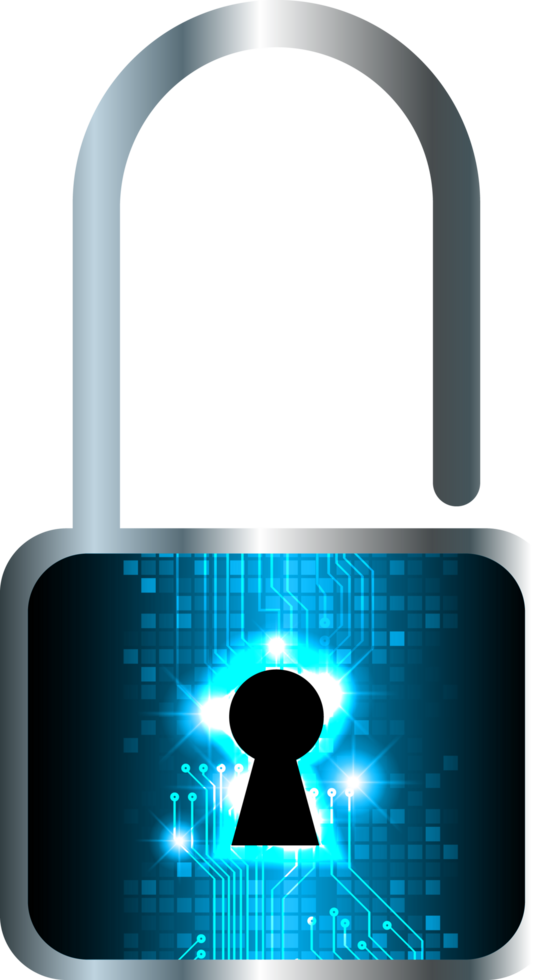 Modern Technology Padlock Cybersecurity Crop-out png