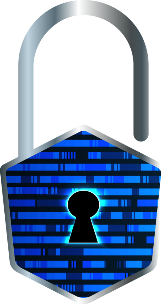 Modern Technology Padlock Cybersecurity Crop-out png