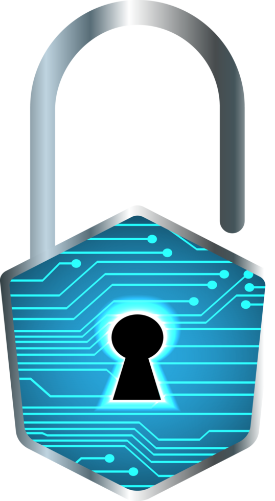 Modern Technology Padlock Cybersecurity Crop-out png