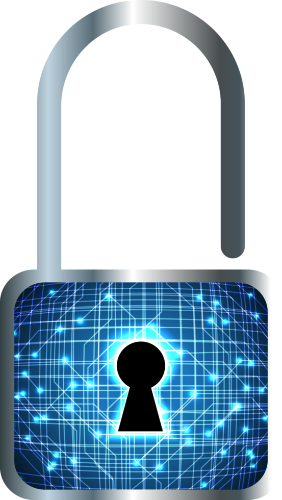 Modern Technology Padlock Cybersecurity Crop-out png