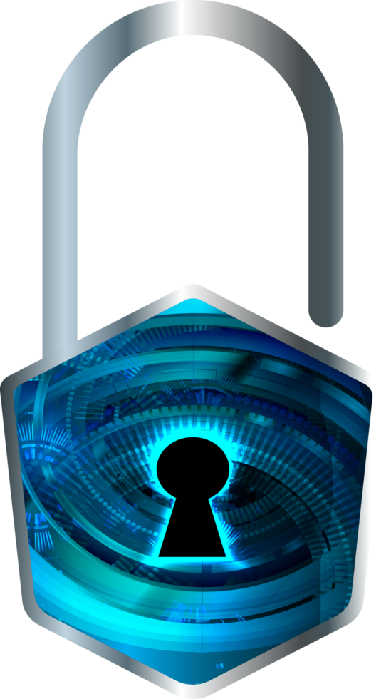 Modern Technology Padlock Cybersecurity Crop-out png