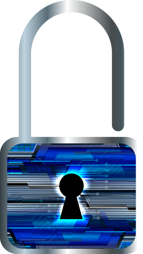 Modern Technology Padlock Cybersecurity Crop-out png