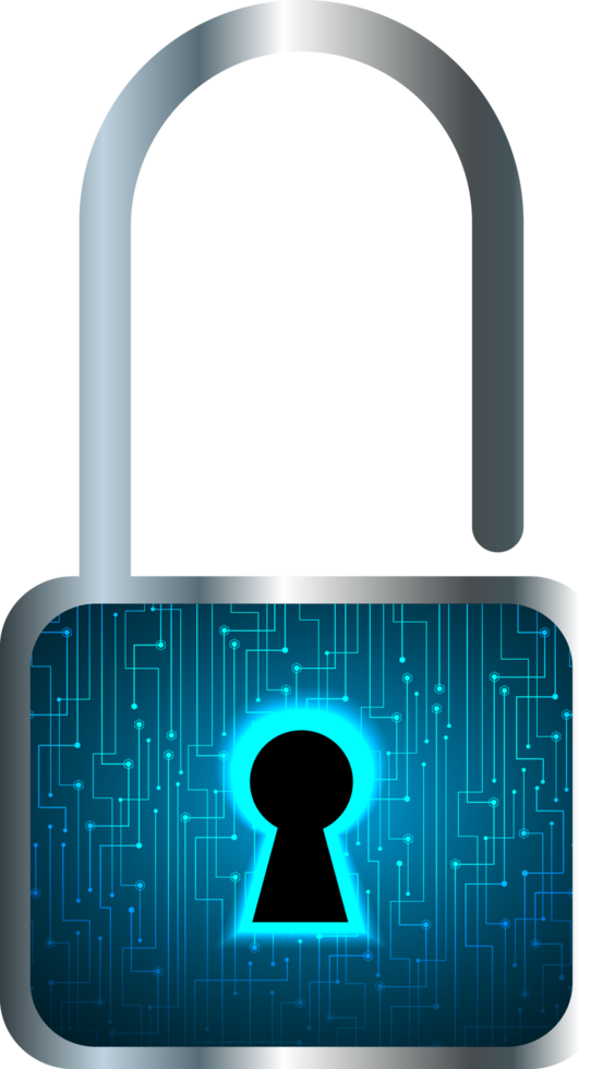 Modern Technology Padlock Cybersecurity Crop-out png
