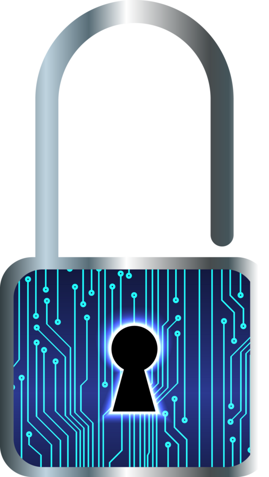 Modern Technology Padlock Cybersecurity Crop-out png