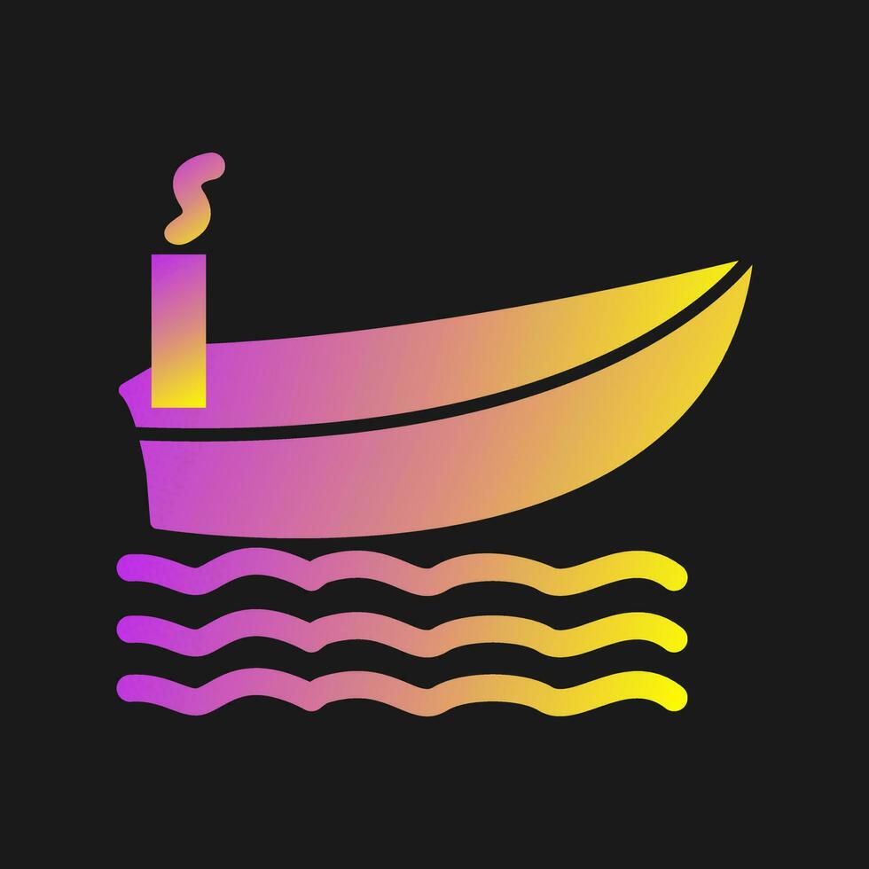 icono de vector de barco de vapor