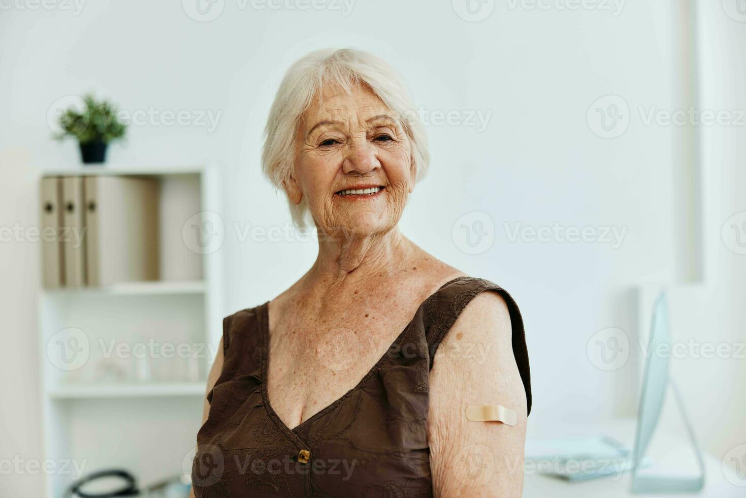 patient with a plaster on his arm vaccine passport immunity protection photo