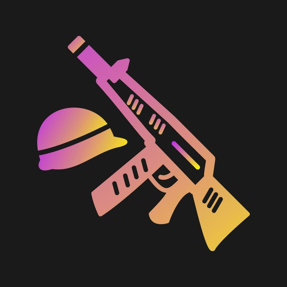 Gun and Helmet Vector Icon