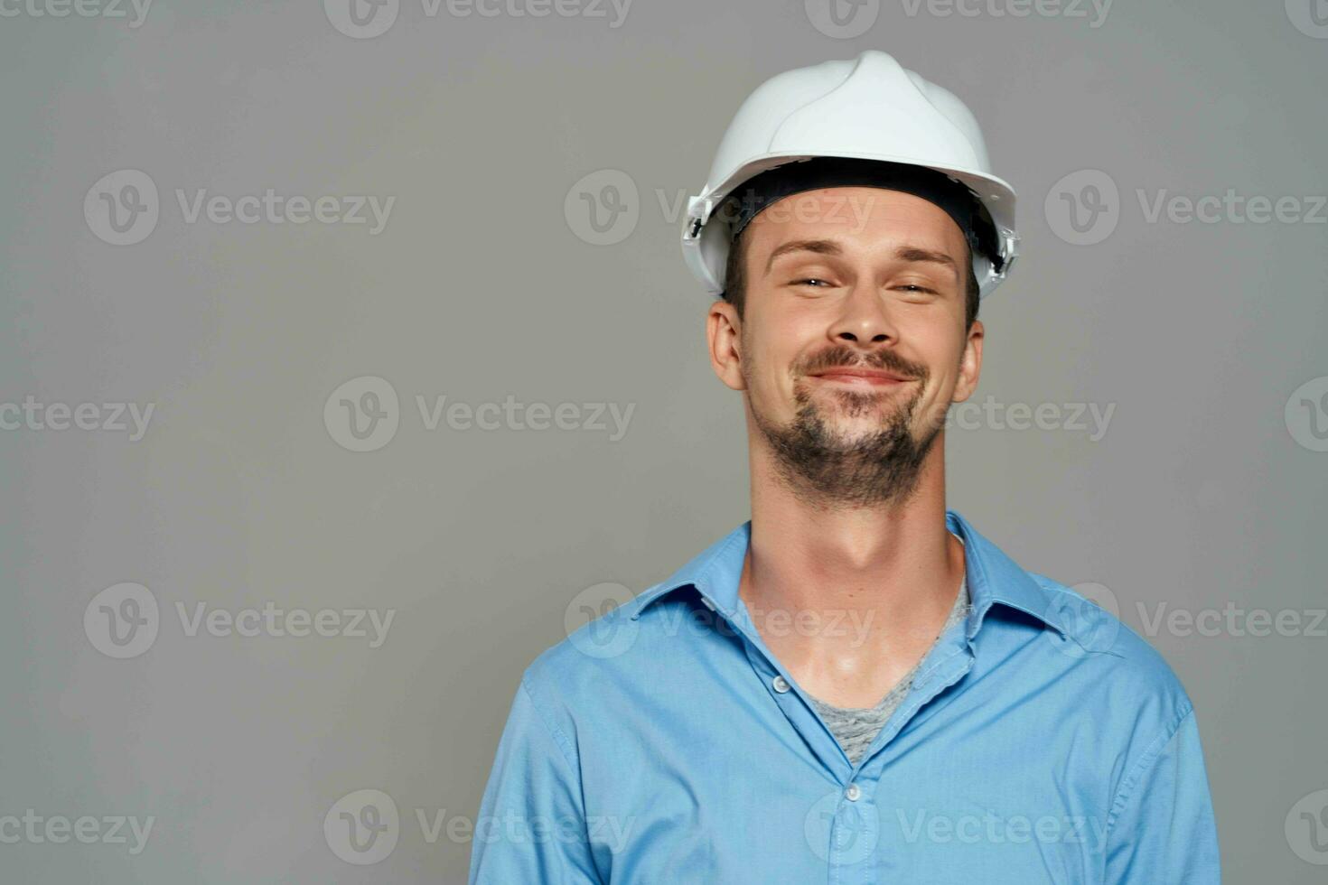 man in construction uniform professional engineer working photo