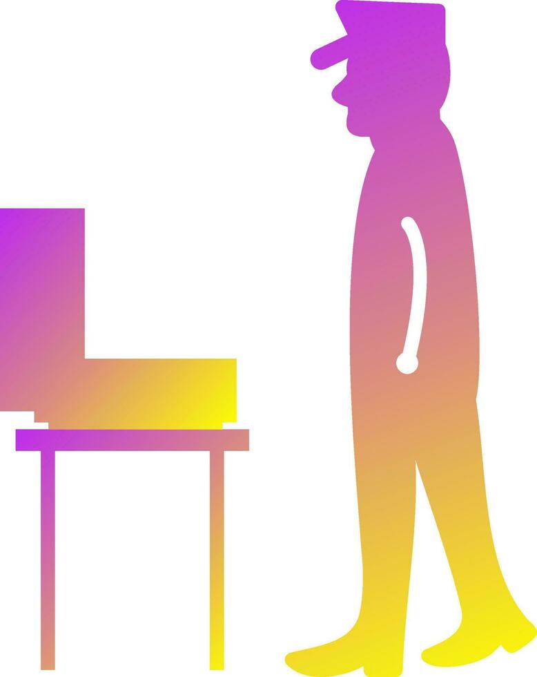Guard Checking Briefcase Vector Icon