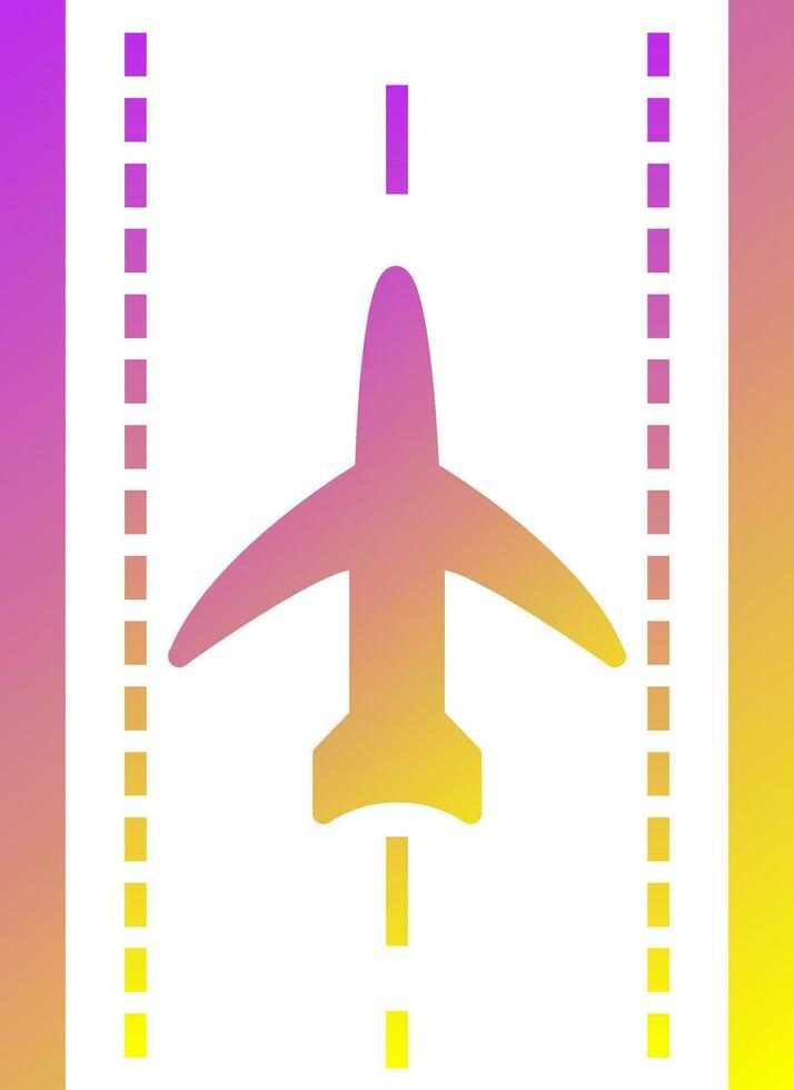 Plane on Runway Vector Icon