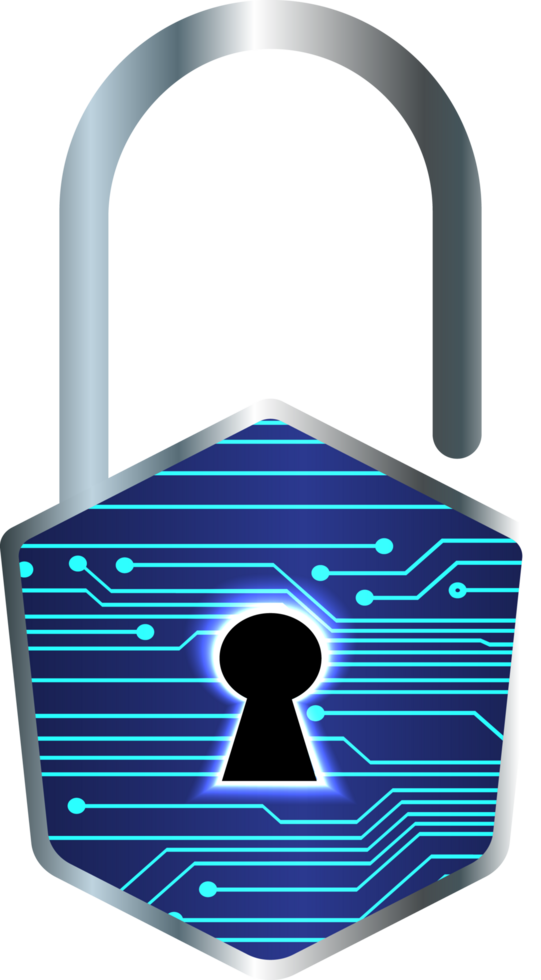Modern Technology Padlock Cybersecurity Crop-out png