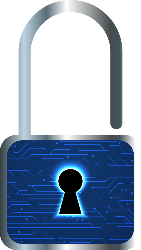 Modern Technology Padlock Cybersecurity Crop-out png