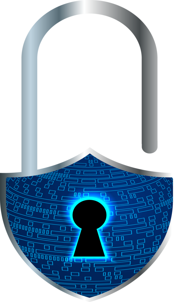 Modern Technology Padlock Cybersecurity Crop-out png