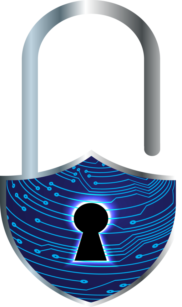 Modern Technology Padlock Cybersecurity Crop-out png