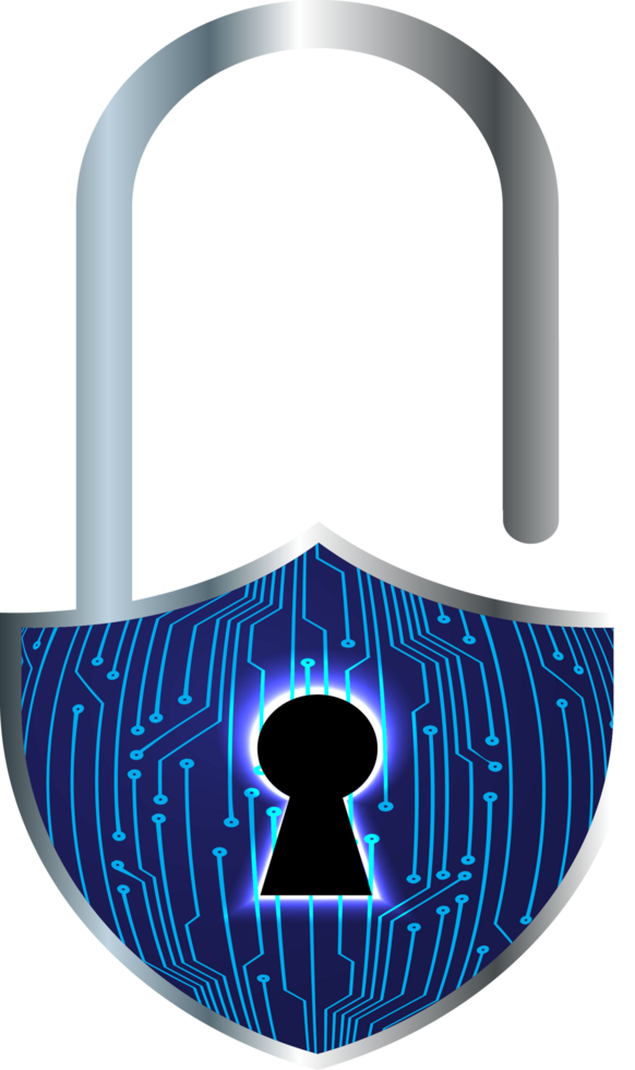 Modern Technology Padlock Cybersecurity Crop-out png