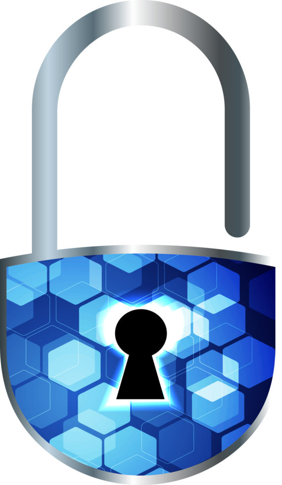 Modern Technology Padlock Cybersecurity Crop-out png