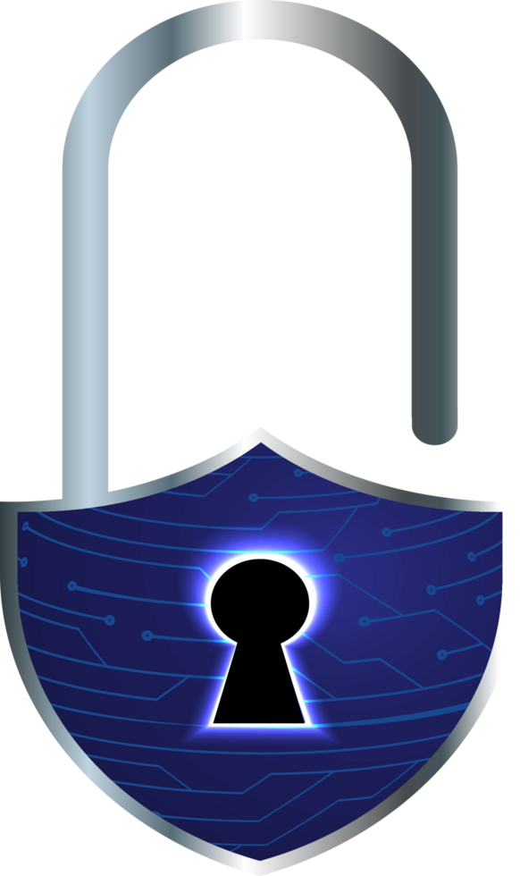 Modern Technology Padlock Cybersecurity Crop-out png