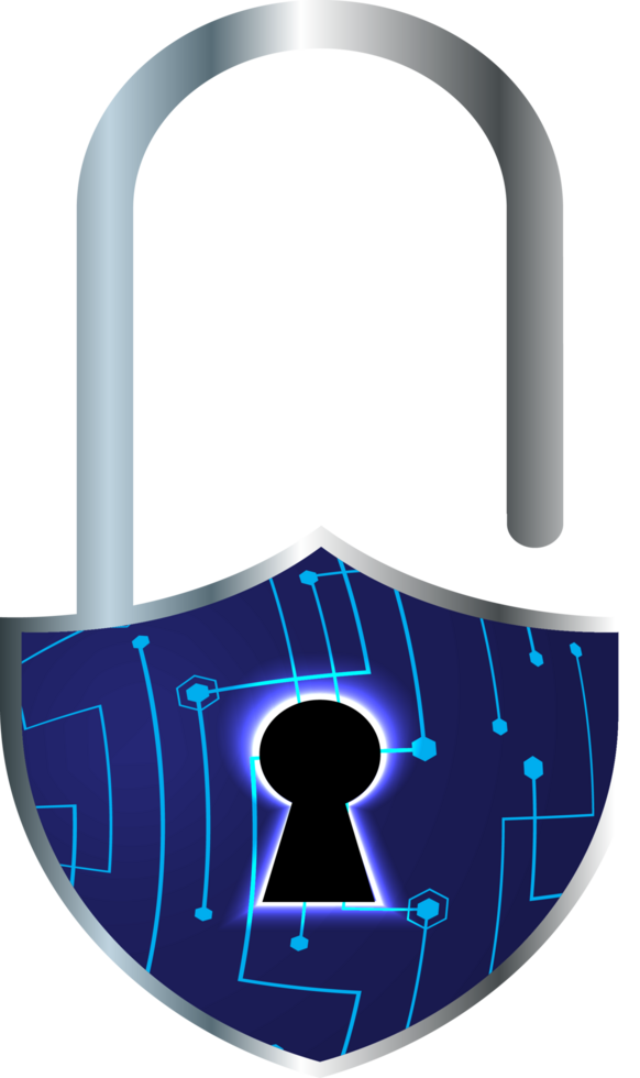 Modern Technology Padlock Cybersecurity Crop-out png