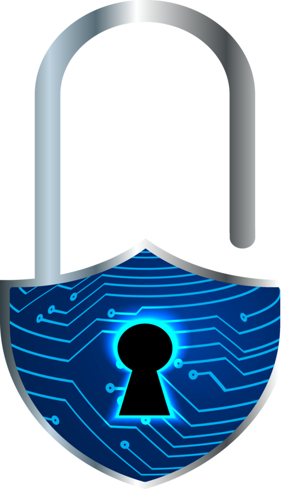 Modern Technology Padlock Cybersecurity Crop-out png