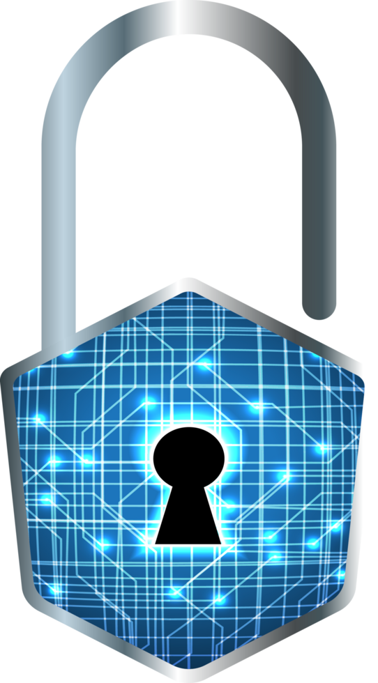Modern Technology Padlock Cybersecurity Crop-out png