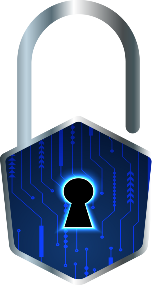 Modern Technology Padlock Cybersecurity Crop-out png
