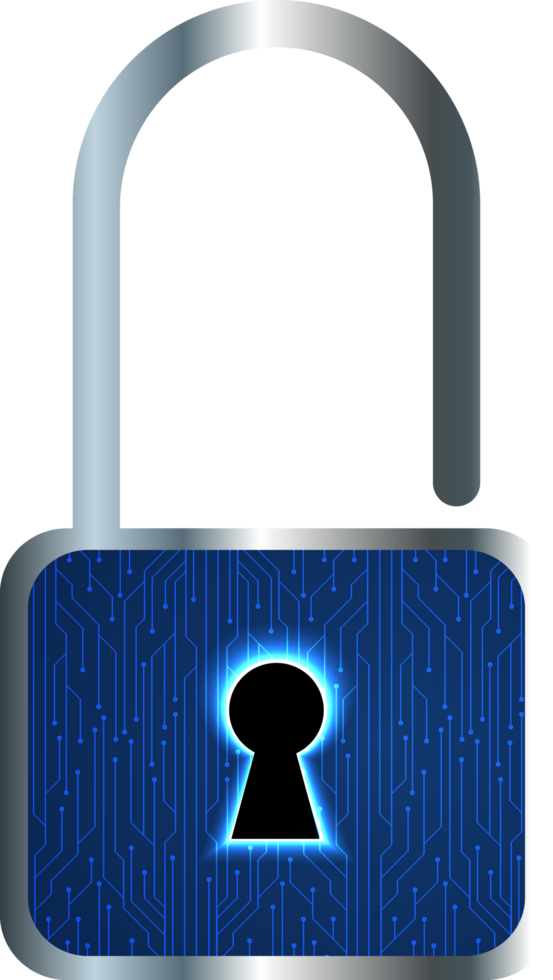 Modern Technology Padlock Cybersecurity Crop-out png