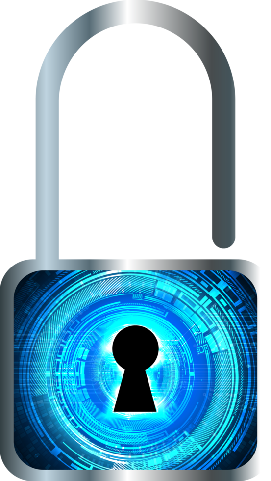 Modern Technology Padlock Cybersecurity Crop-out png