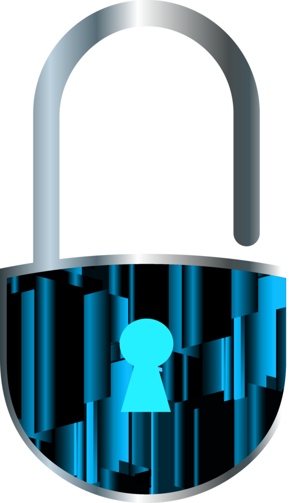 Modern Technology Padlock Cybersecurity Crop-out png