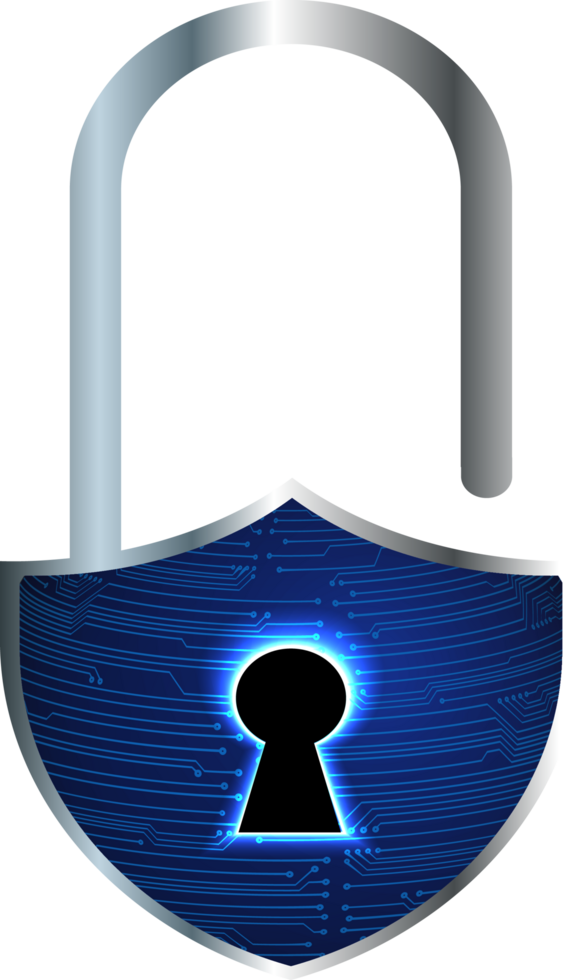 Modern Technology Padlock Cybersecurity Crop-out png