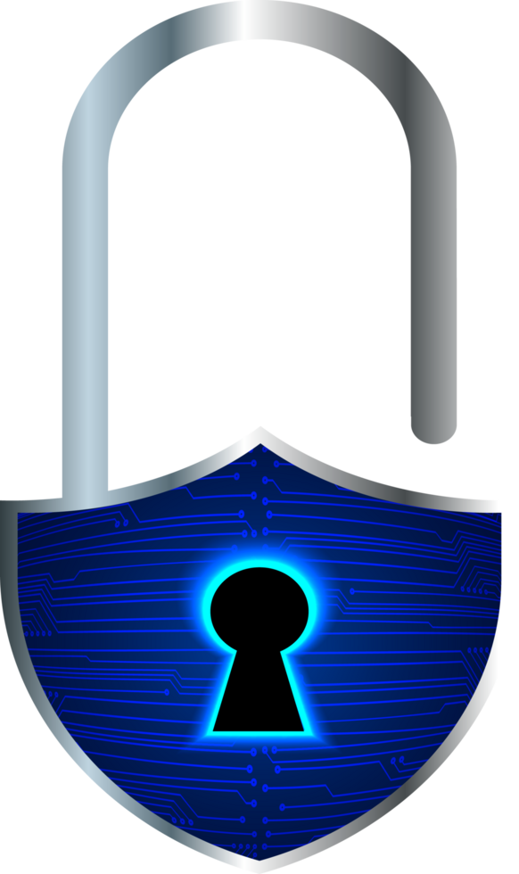 Modern Technology Padlock Cybersecurity Crop-out png