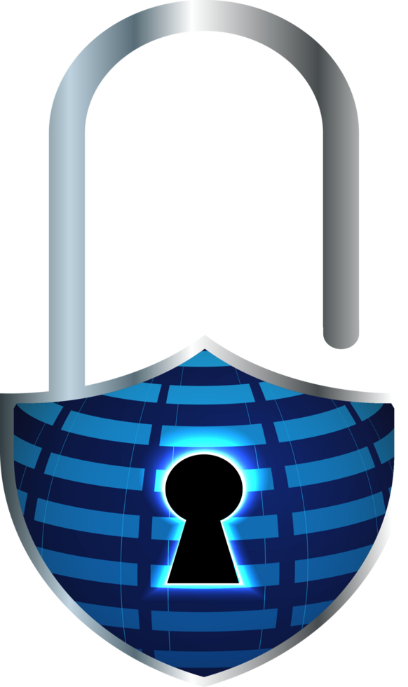 Modern Technology Padlock Cybersecurity Crop-out png