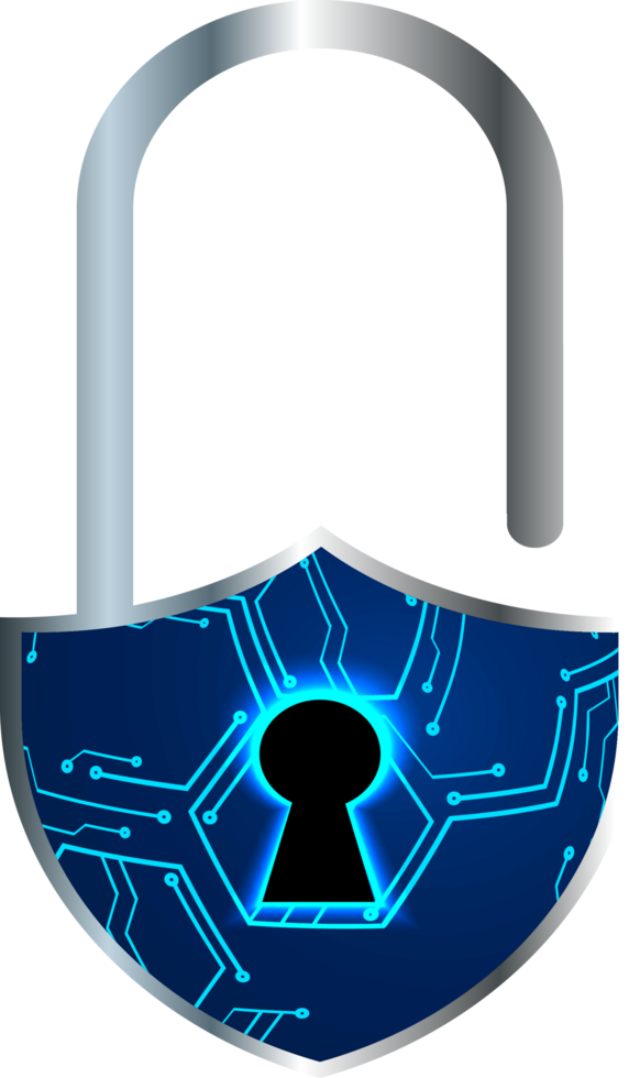 Modern Technology Padlock Cybersecurity Crop-out png