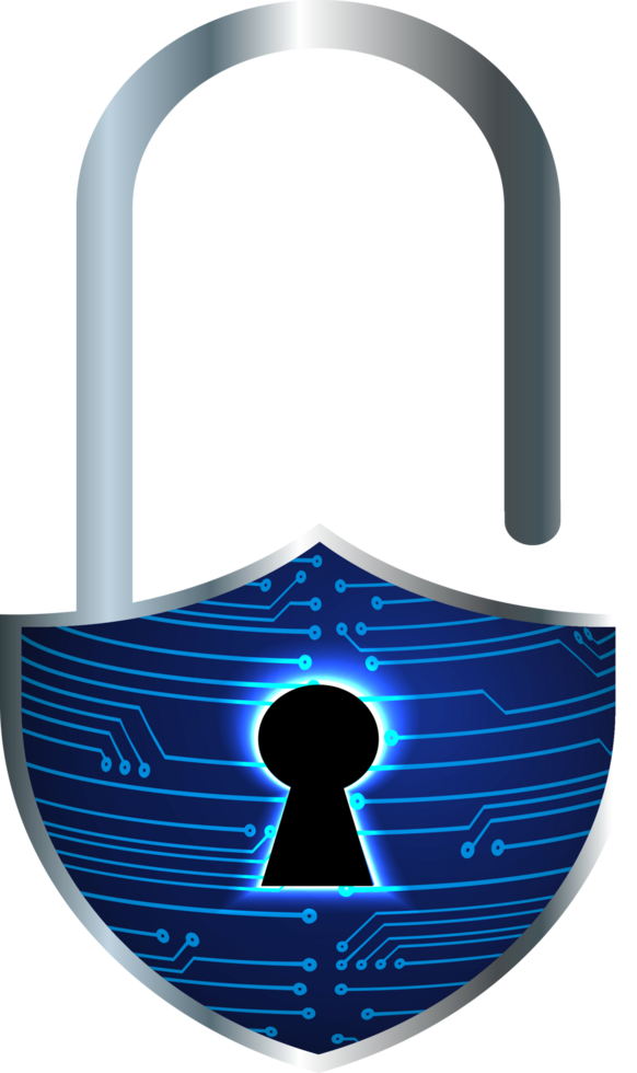 Modern Technology Padlock Cybersecurity Crop-out png