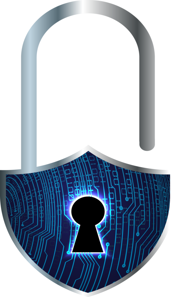 Modern Technology Padlock Cybersecurity Crop-out png