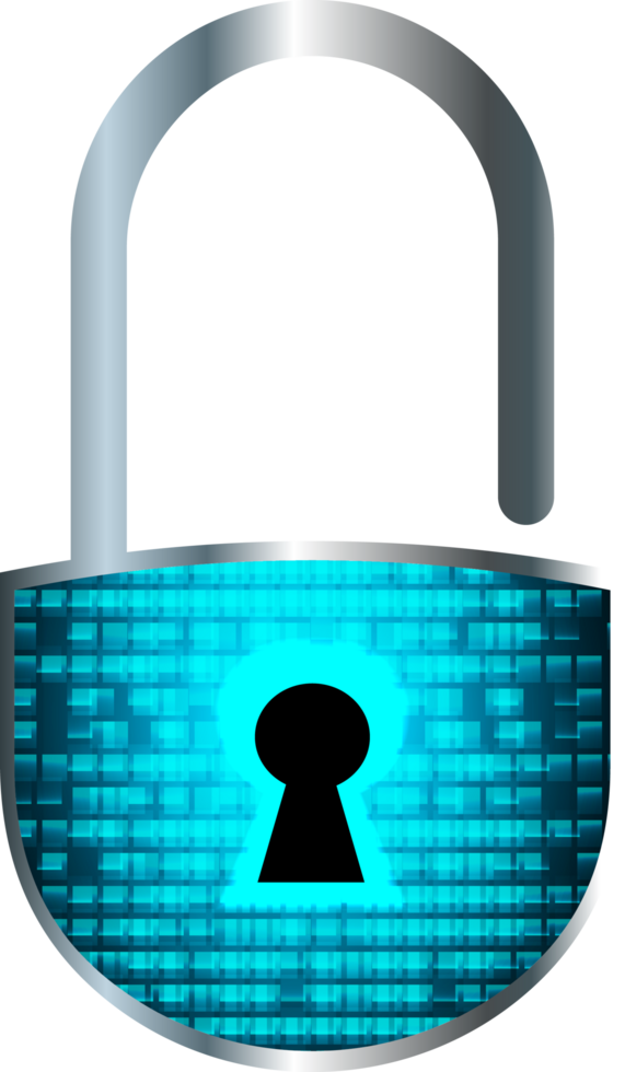 Modern Technology Padlock Cybersecurity Crop-out png
