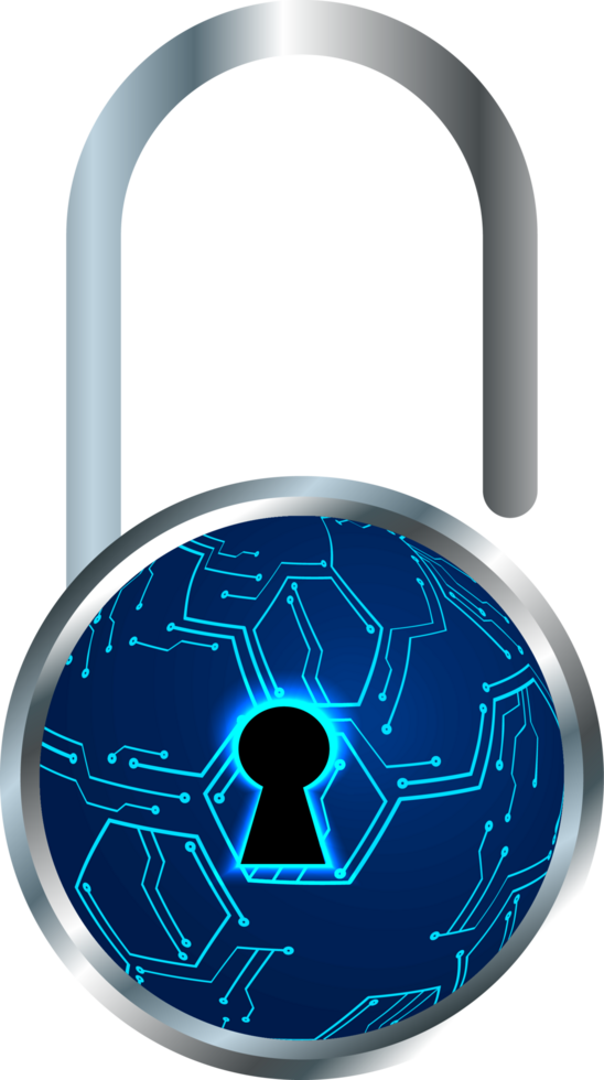 Modern Technology Padlock Cybersecurity Crop-out png