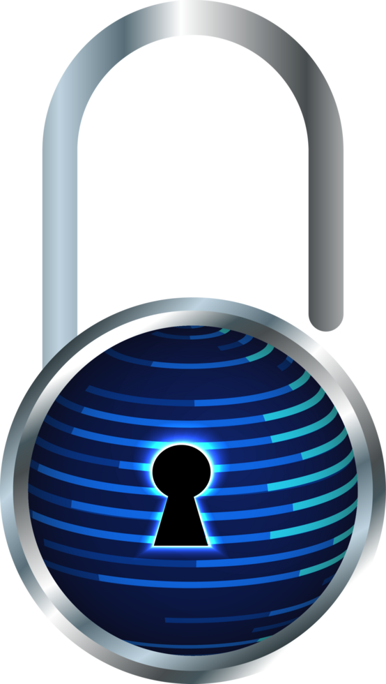 Modern Technology Padlock Cybersecurity Crop-out png