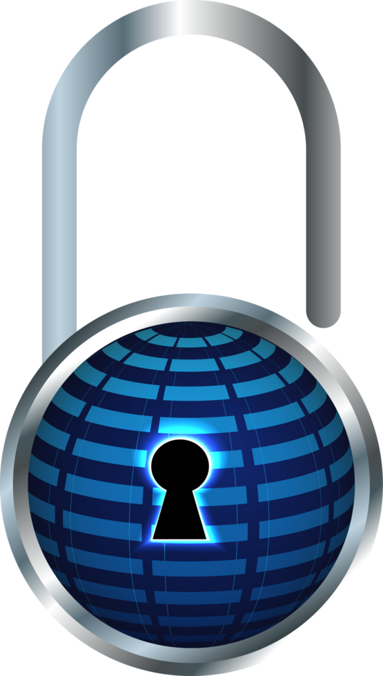 Modern Technology Padlock Cybersecurity Crop-out png