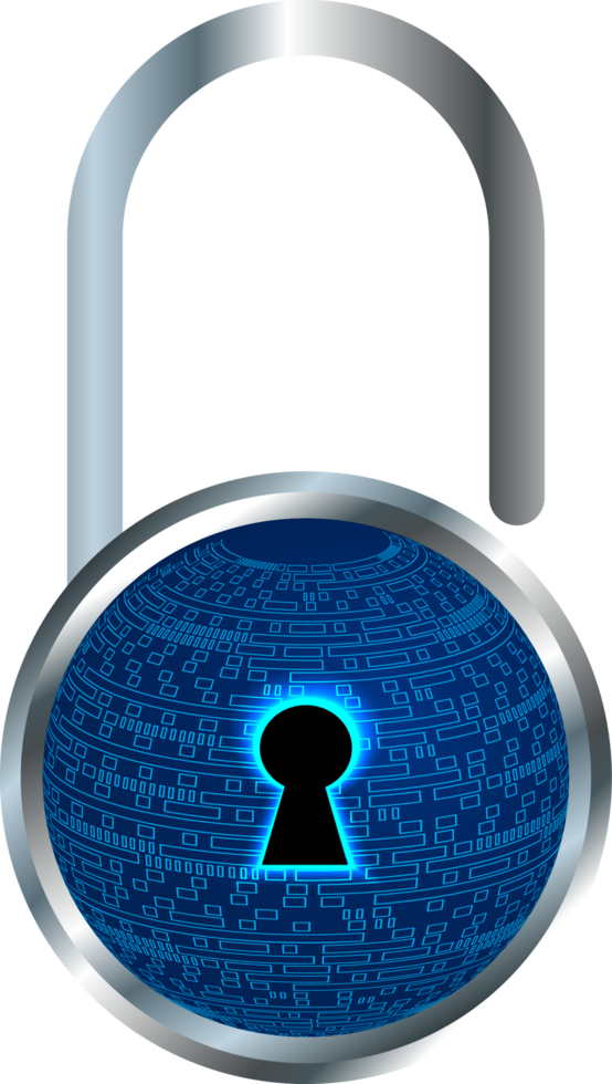 Modern Technology Padlock Cybersecurity Crop-out png