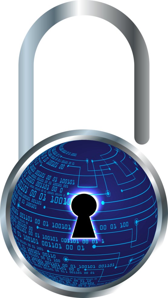 Modern Technology Padlock Cybersecurity Crop-out png