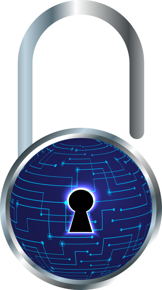 Modern Technology Padlock Cybersecurity Crop-out png