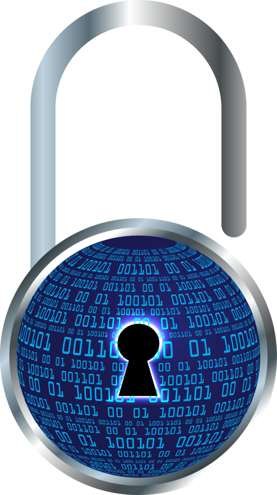 Modern Technology Padlock Cybersecurity Crop-out png