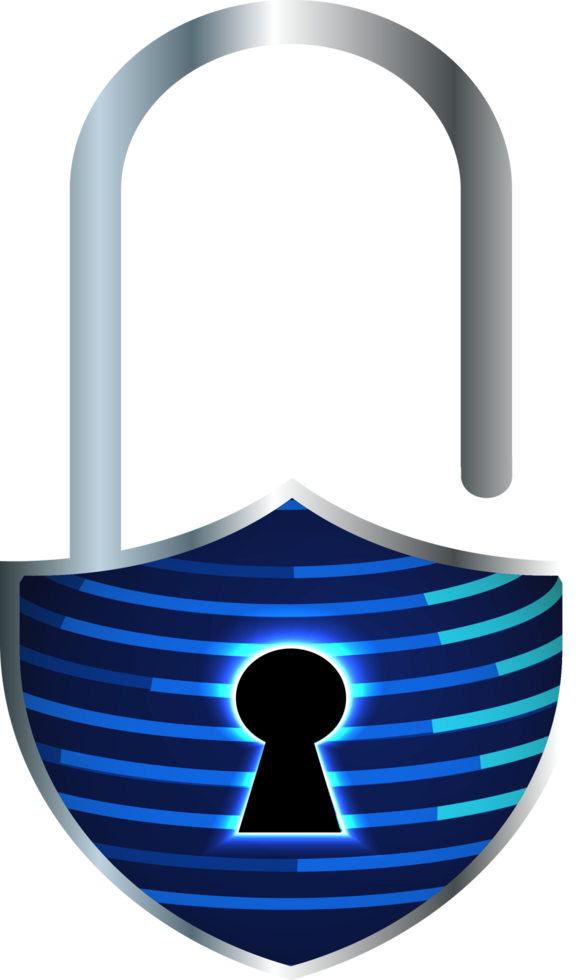 Modern Technology Padlock Cybersecurity Crop-out png