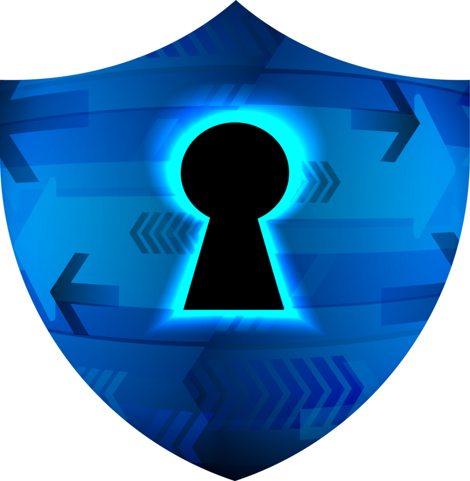 Modern Technology Shield Cybersecurity Crop-out png
