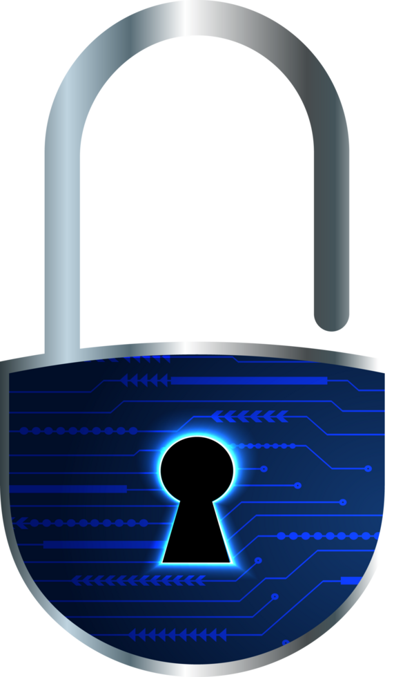 Modern Technology Padlock Cybersecurity Crop-out png
