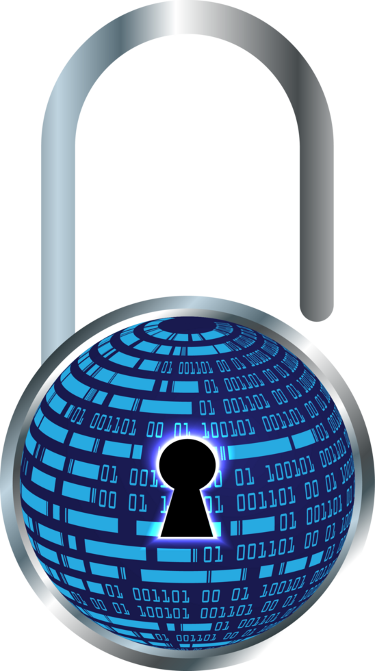 Modern Technology Padlock Cybersecurity Crop-out png