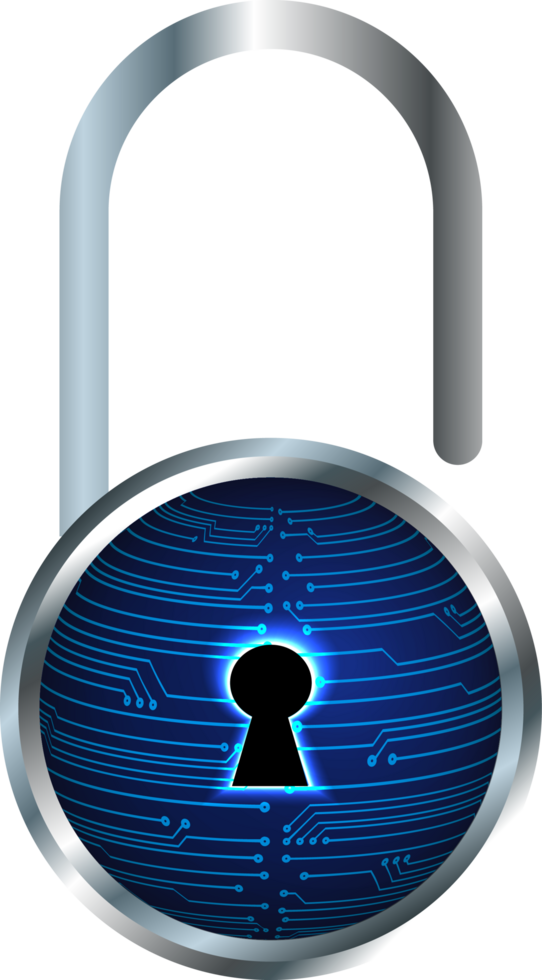 Modern Technology Padlock Cybersecurity Crop-out png