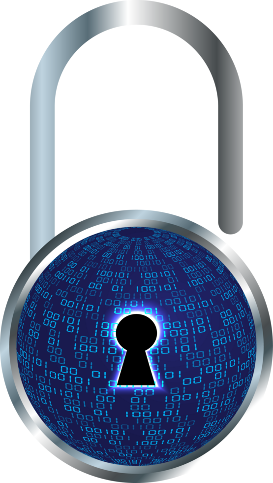 Modern Technology Padlock Cybersecurity Crop-out png