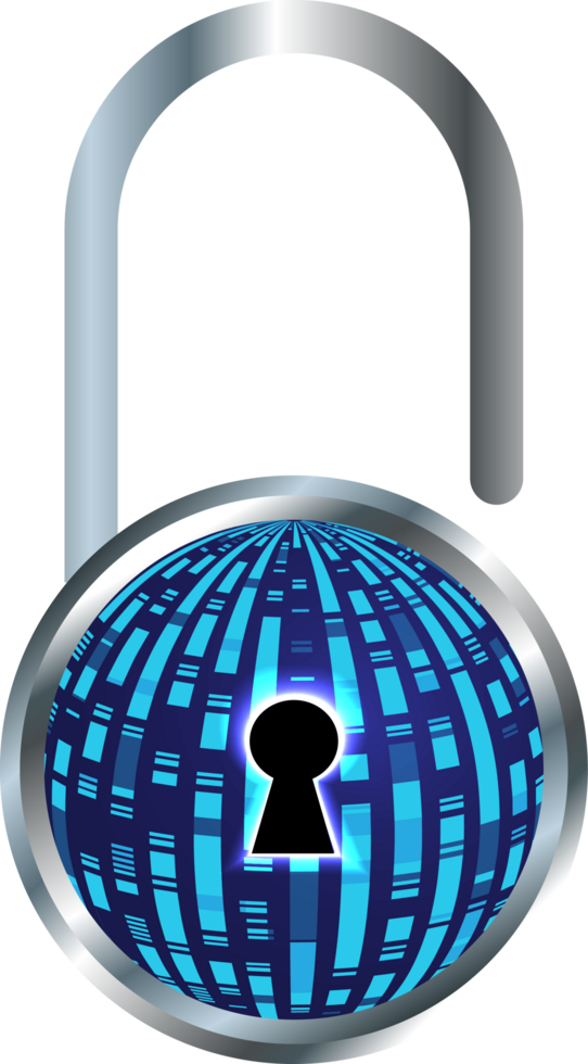 Modern Technology Padlock Cybersecurity Crop-out png