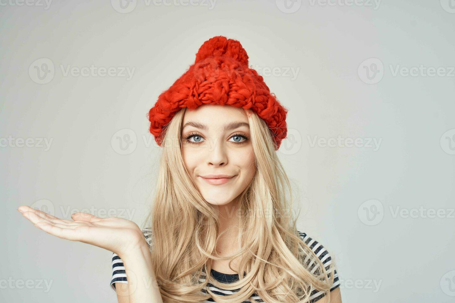 pretty woman hand gestures makeup cropped view glamor photo